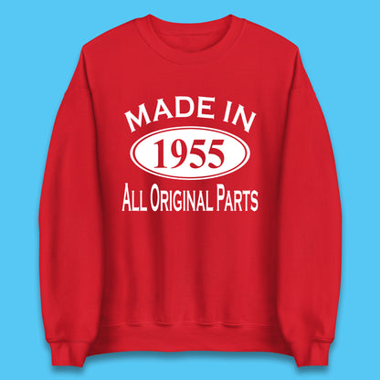 Made In 1955 All Original Parts Vintage Retro 68th Birthday Funny 68 Years Old Birthday Gift Unisex Sweatshirt