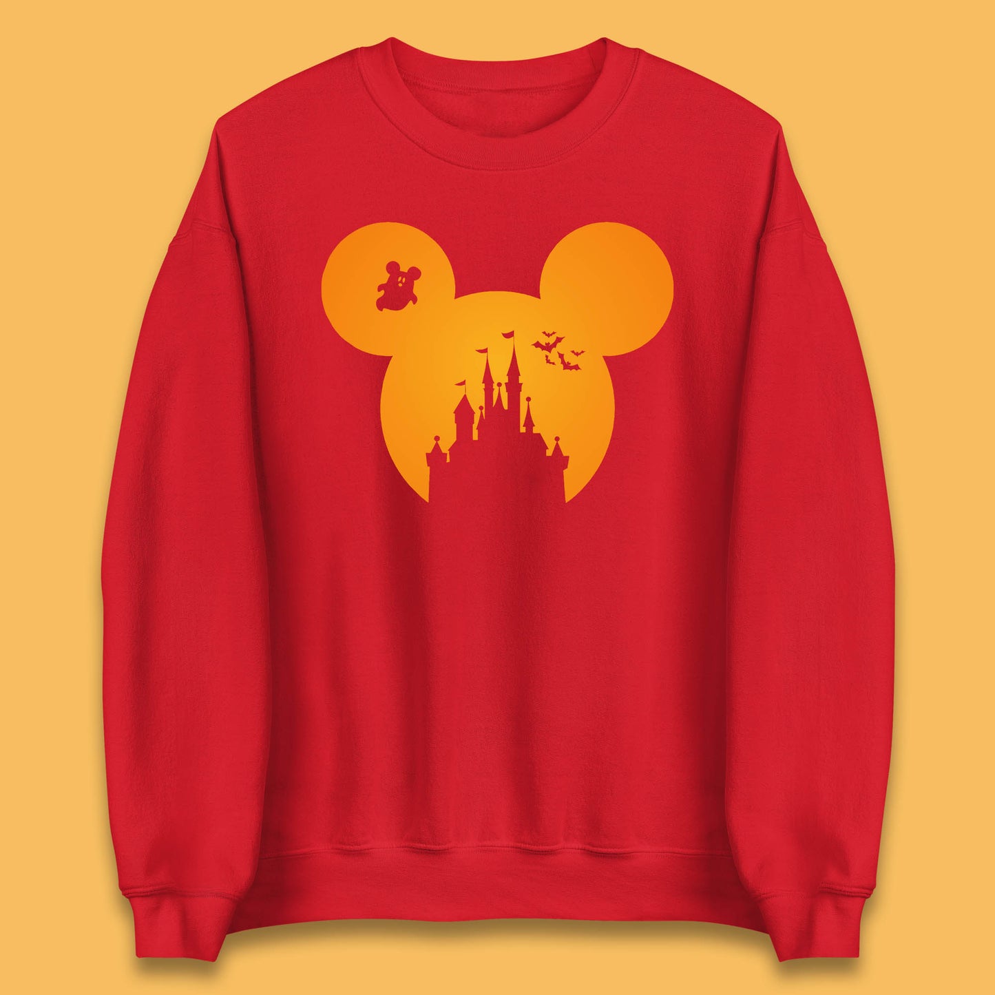 Disney Mickey Mouse Happy Halloween Disney Castle Halloween Scary Boo Flying Bats Unisex Sweatshirt