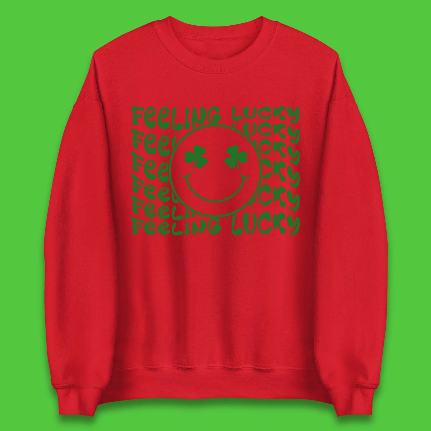 Feeling Lucky Smiley Shamrock Unisex Sweatshirt