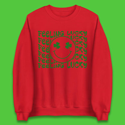 Feeling Lucky Smiley Shamrock Unisex Sweatshirt