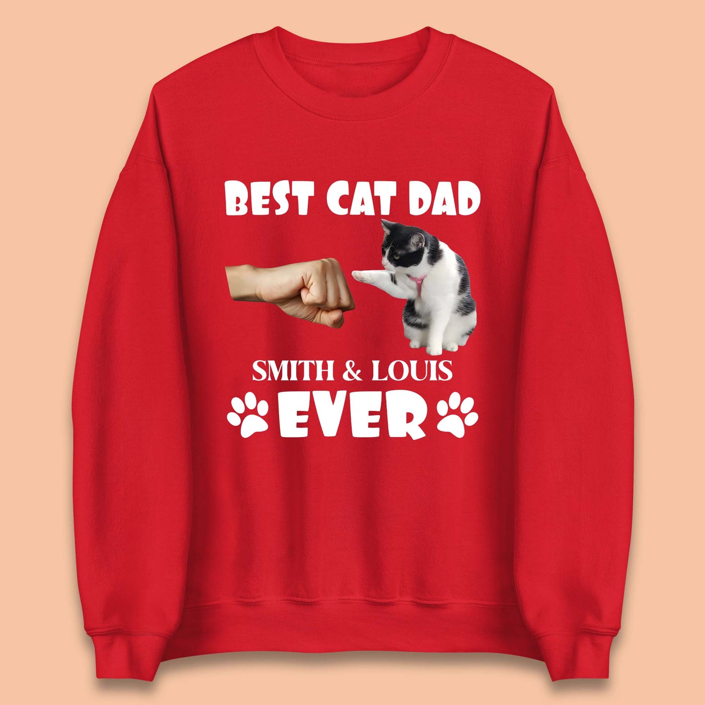 Personalised Best Cat Dad Ever Unisex Sweatshirt