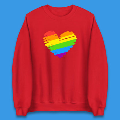 Rainbow Colour Heart Pride LGBTQ Rainbow Pride LGBT Gay Pride Month Unisex Sweatshirt