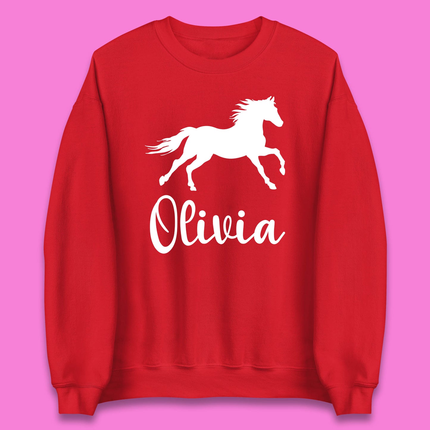 Personalised Running Unicorn Your Name Or Custom Text Horse & Pony Lover Magic Believer Unisex Sweatshirt