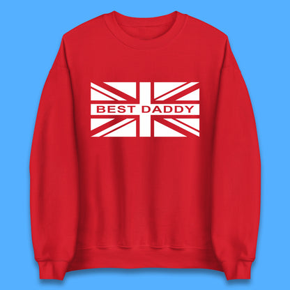 Best Daddy Vintage Union Jack Great Britain United Kingdom England Flag Patriotic Dad Father's Day Unisex Sweatshirt