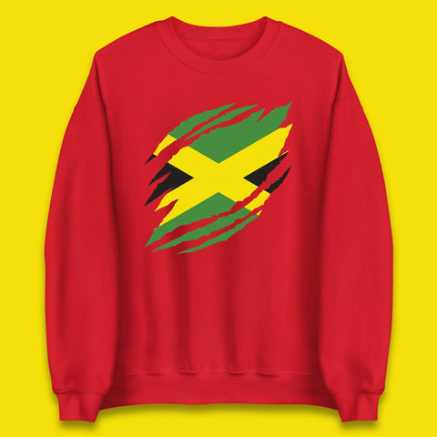 Distressed Jamaica Flag Jamaica Flag Caribbean Islander Sun Marley Kingston Jamaican Pride Patriotism Unisex Sweatshirt