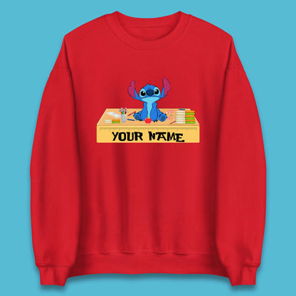 Personalised Disney Stitch Welcome Back To School Your Name Lilo & Stitch School First Day Of School Unisex Sweatshirt