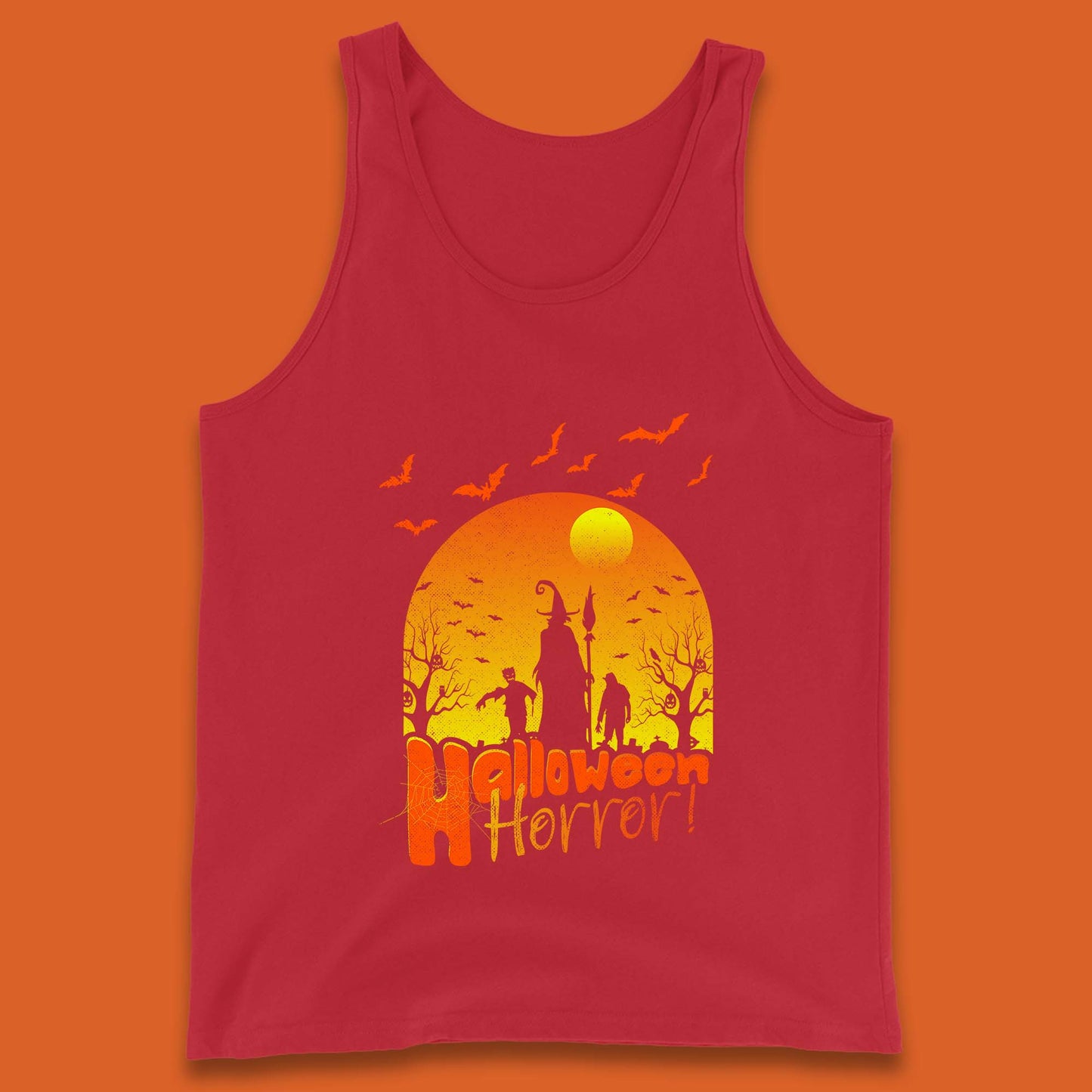 Halloween Horror Halloween Night Witch With Zombies Horror Scary Tank Top