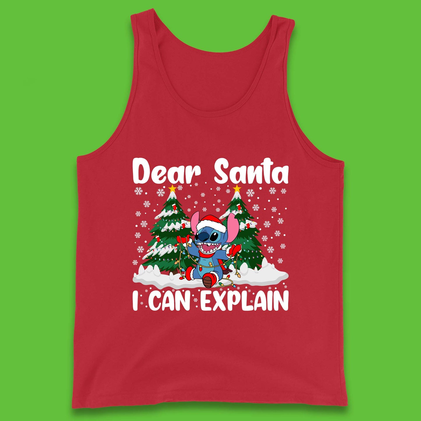 Santa Stitch Christmas Tank Top