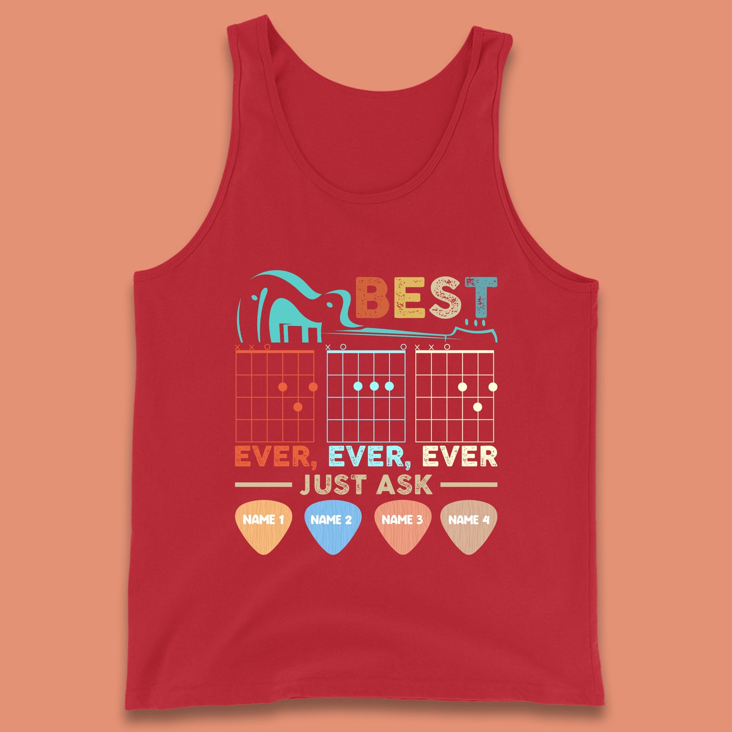 Personalised Best Guitar Dad Tank Top