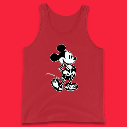 Disney Mickey Mouse Skeleton Funny Horror Scary Cartoon Character Mickey Skull Disneyland Vacation Trip Disney World Tank Top