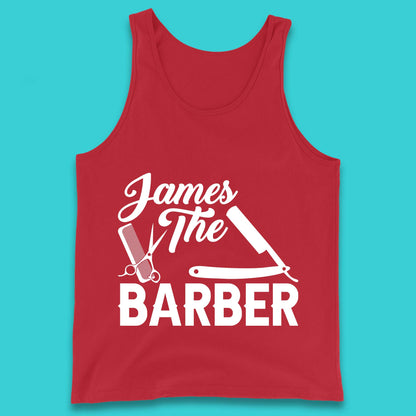 Personalised The Barber Hairdresser Your Name Barbershop Hair Stylist Tank Top