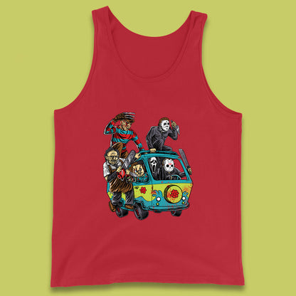 Halloween Scooby Doo Friends Van Horror Movie Villians Characters Mystery Machine Tank Top