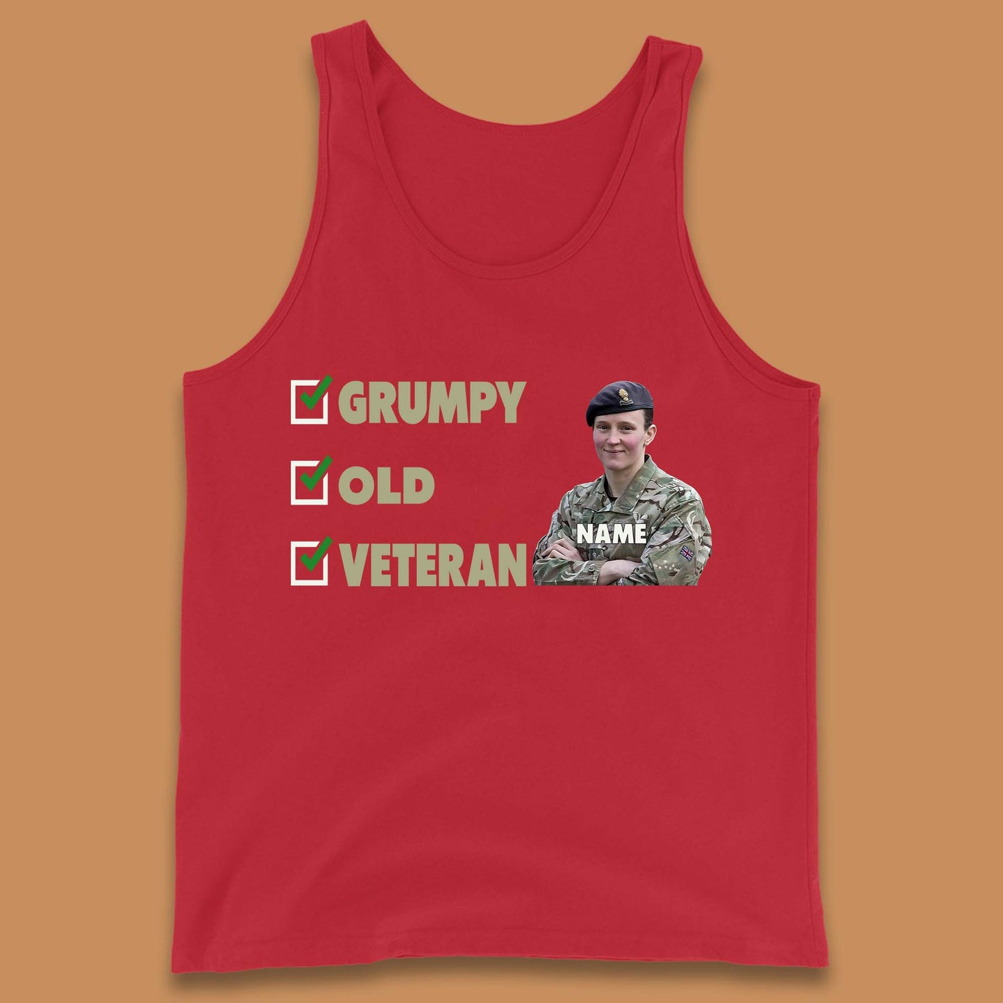 Personalised Grumpy Old Veteran Tank Top