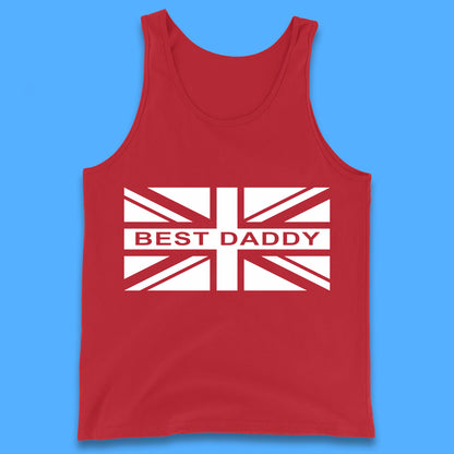 Best Daddy Vintage Union Jack Great Britain United Kingdom England Flag Patriotic Dad Father's Day Tank Top