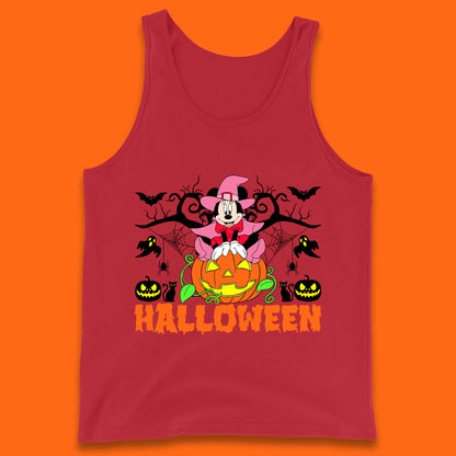 Disney Halloween Witch Minnie Mouse Sitting On Pumpkin Horror Scary Disneyland Trip Costume Tank Top