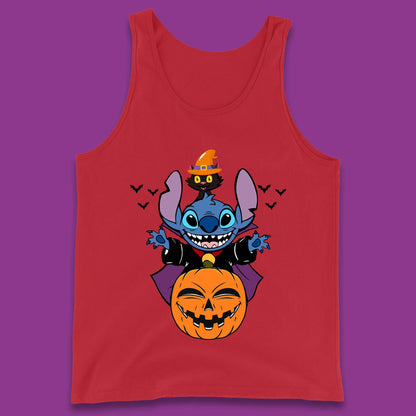 Disney Halloween Pumpkin Devil Stitch With Black Cat Horror Scary Disney Lilo & Stitch Tank Top