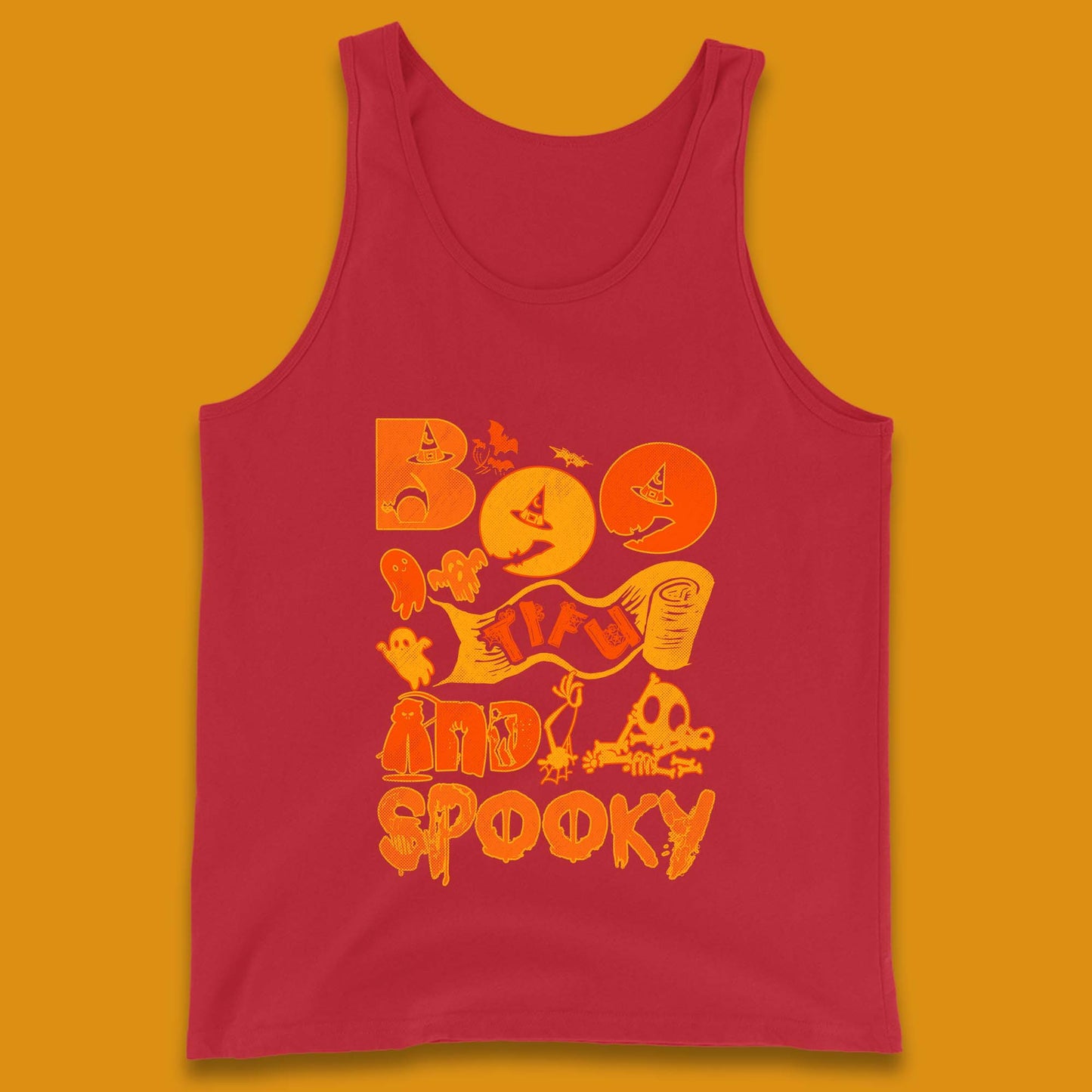 Boo Tiful and Spooky Halloween Horror Scary Boo Ghost Spooky Season Tank Top