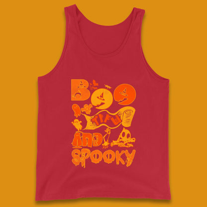 Boo Tiful and Spooky Halloween Horror Scary Boo Ghost Spooky Season Tank Top