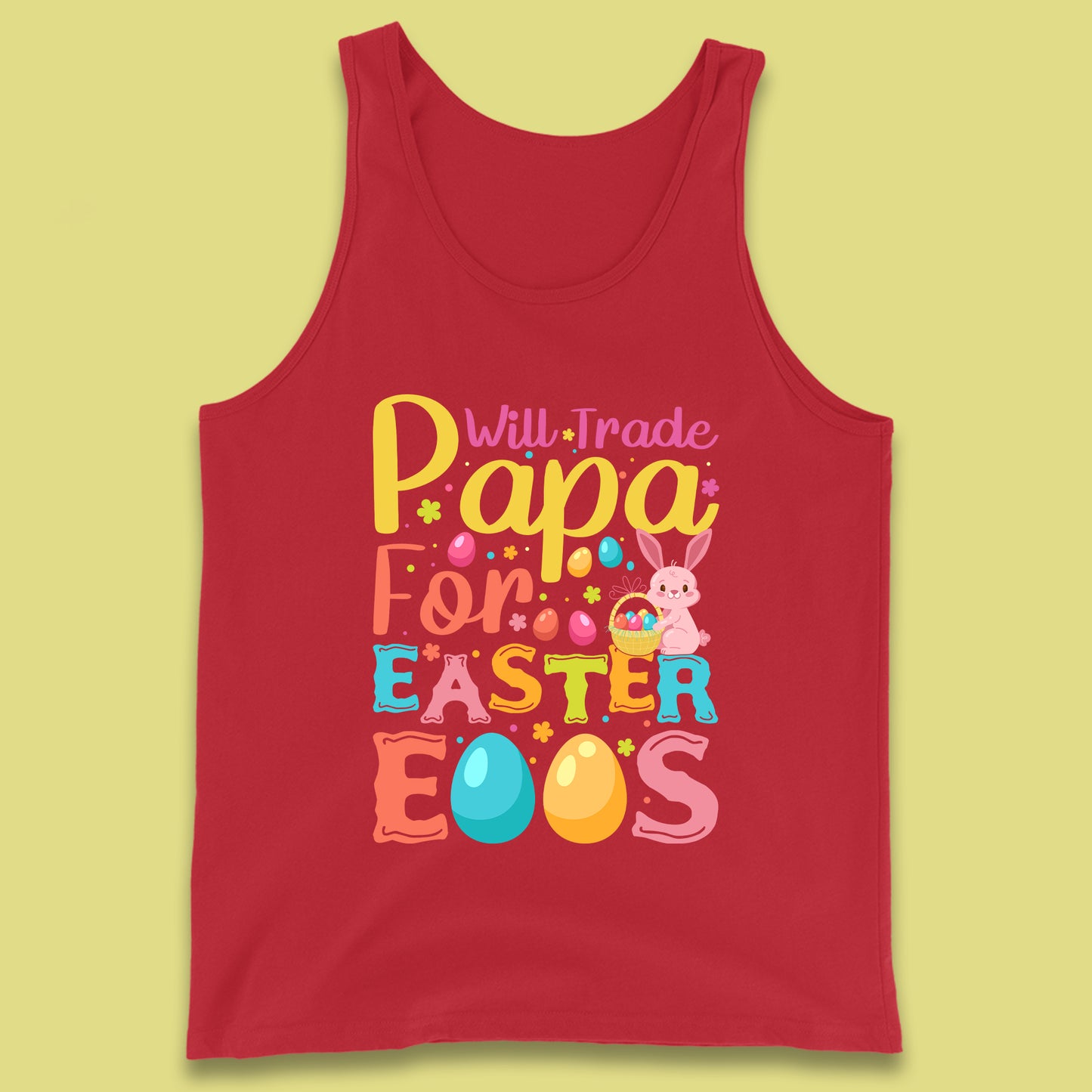 Papa For Easter Eggs Tank Top