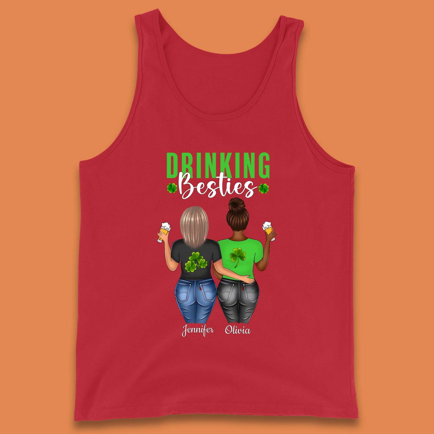 Personalised Drinking Besties Tank Top