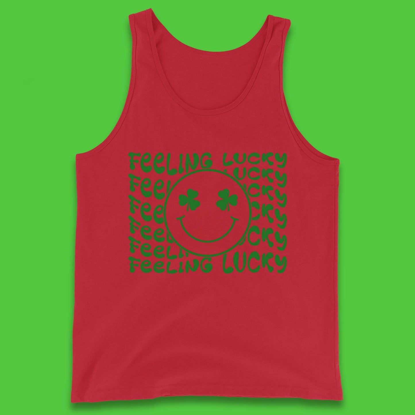 Feeling Lucky Smiley Shamrock Tank Top