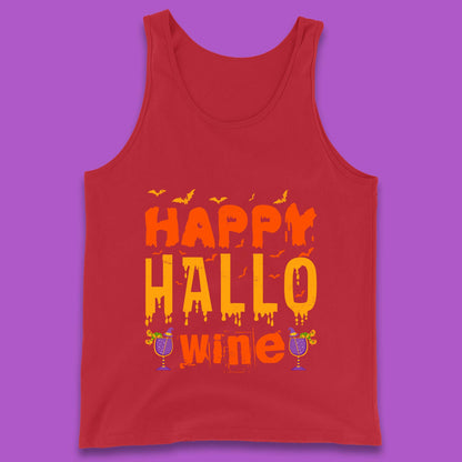 Happy Hallowine Funny Halloween Wine Drinking Party Wine Lover Tank Top