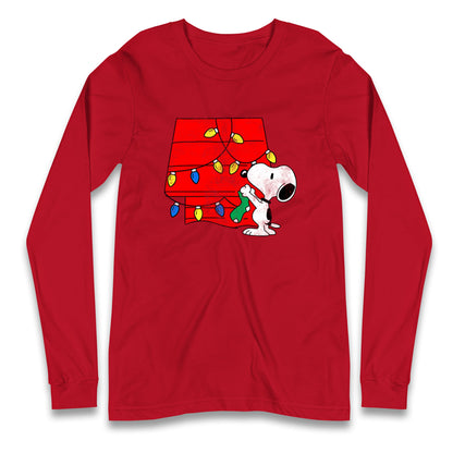 snoopy lighting house christmas long sleeve t shirt