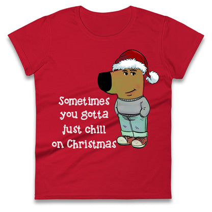 christmas chill guy womens t shirt