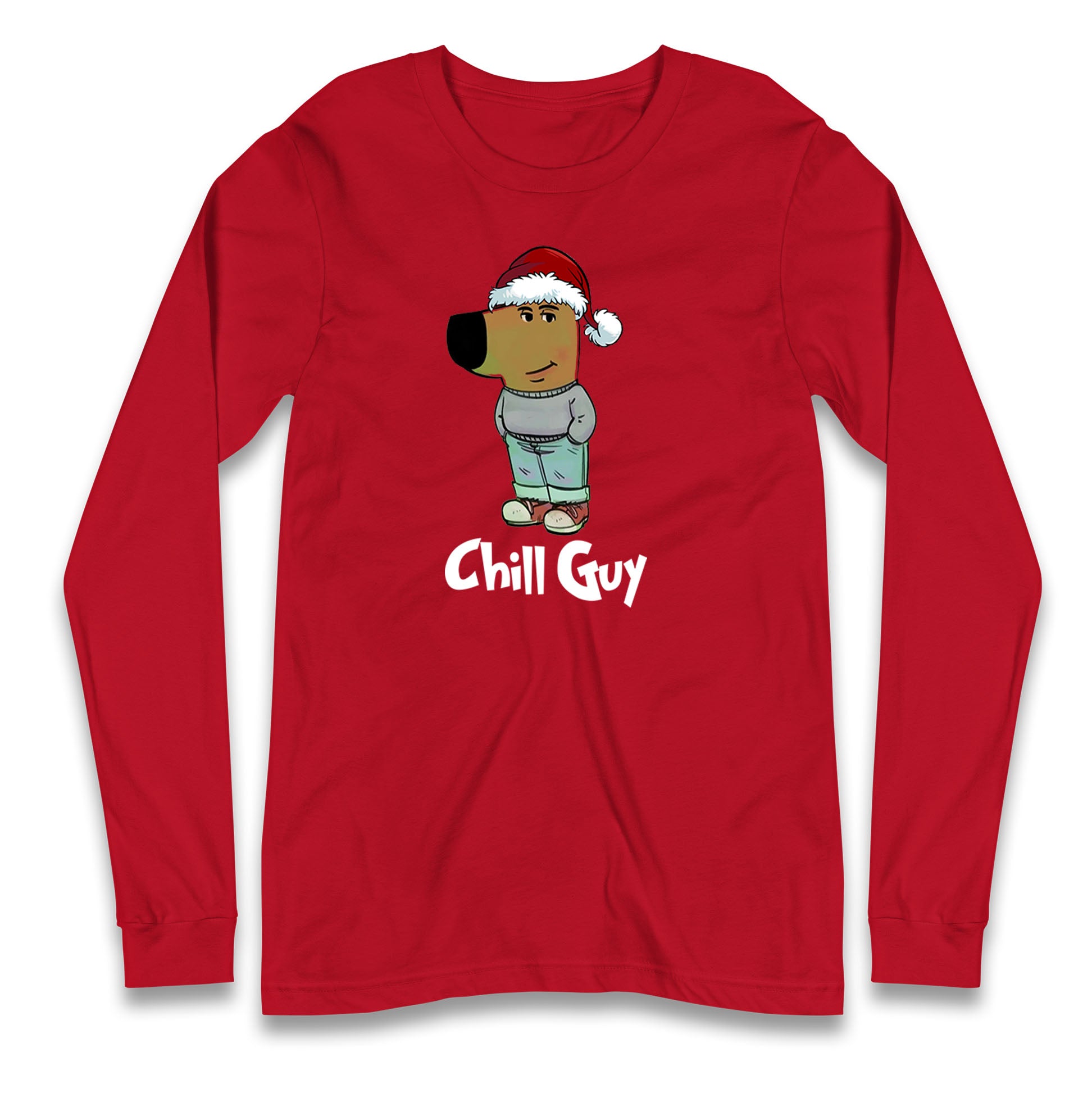 chill guy christmas long sleeve t shirt