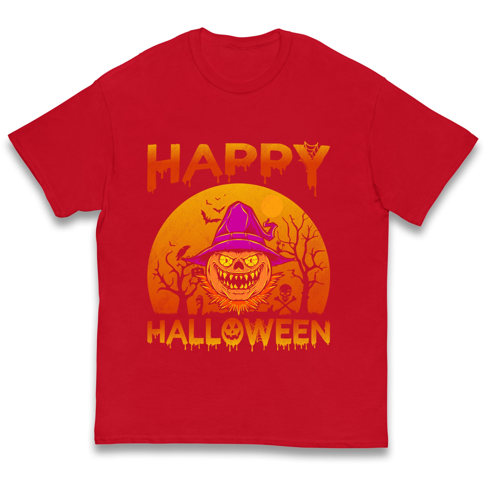 Happy Halloween Pumpkin Witch T Shirt
