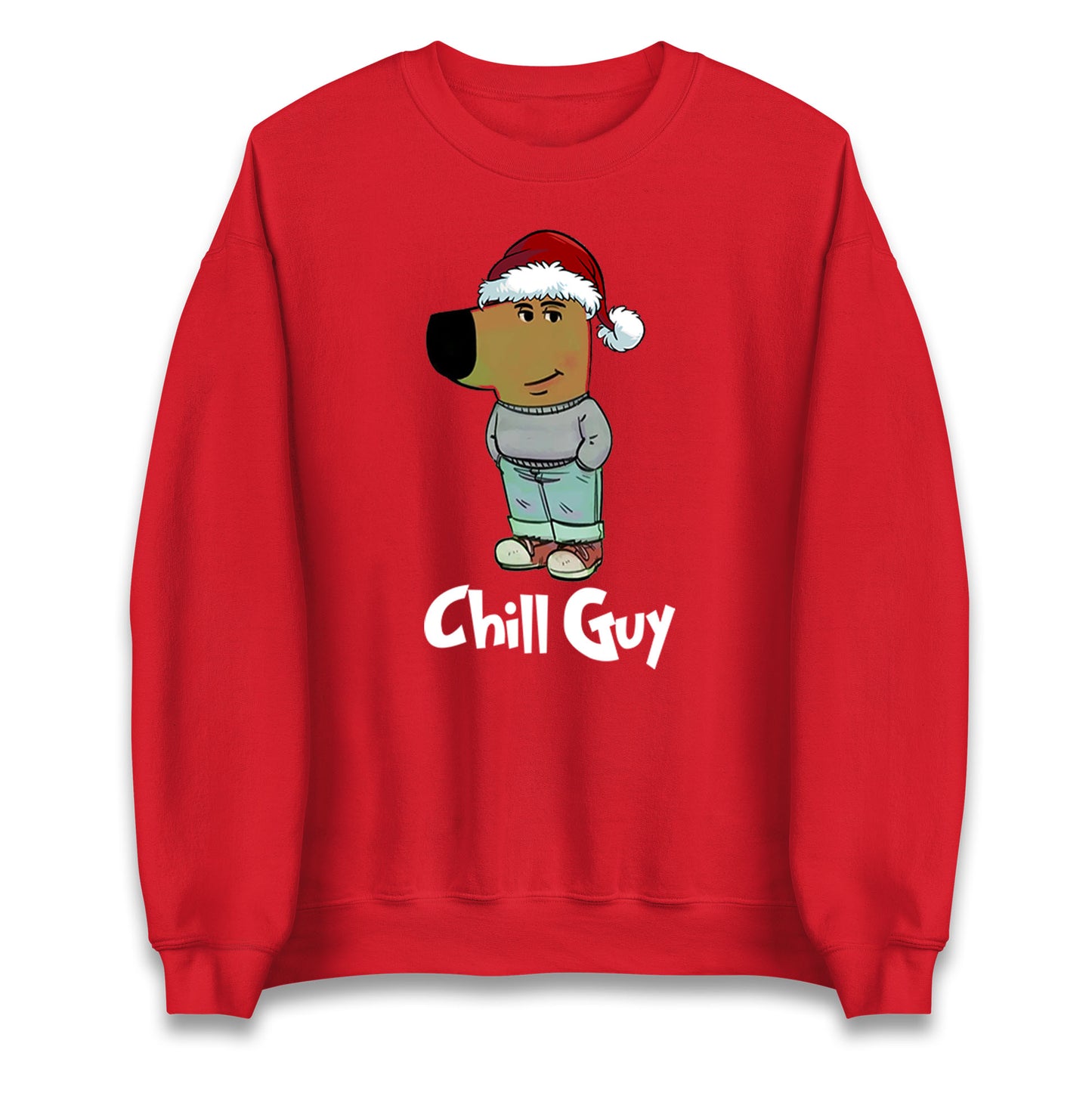 chill guy christmas sweatshirt