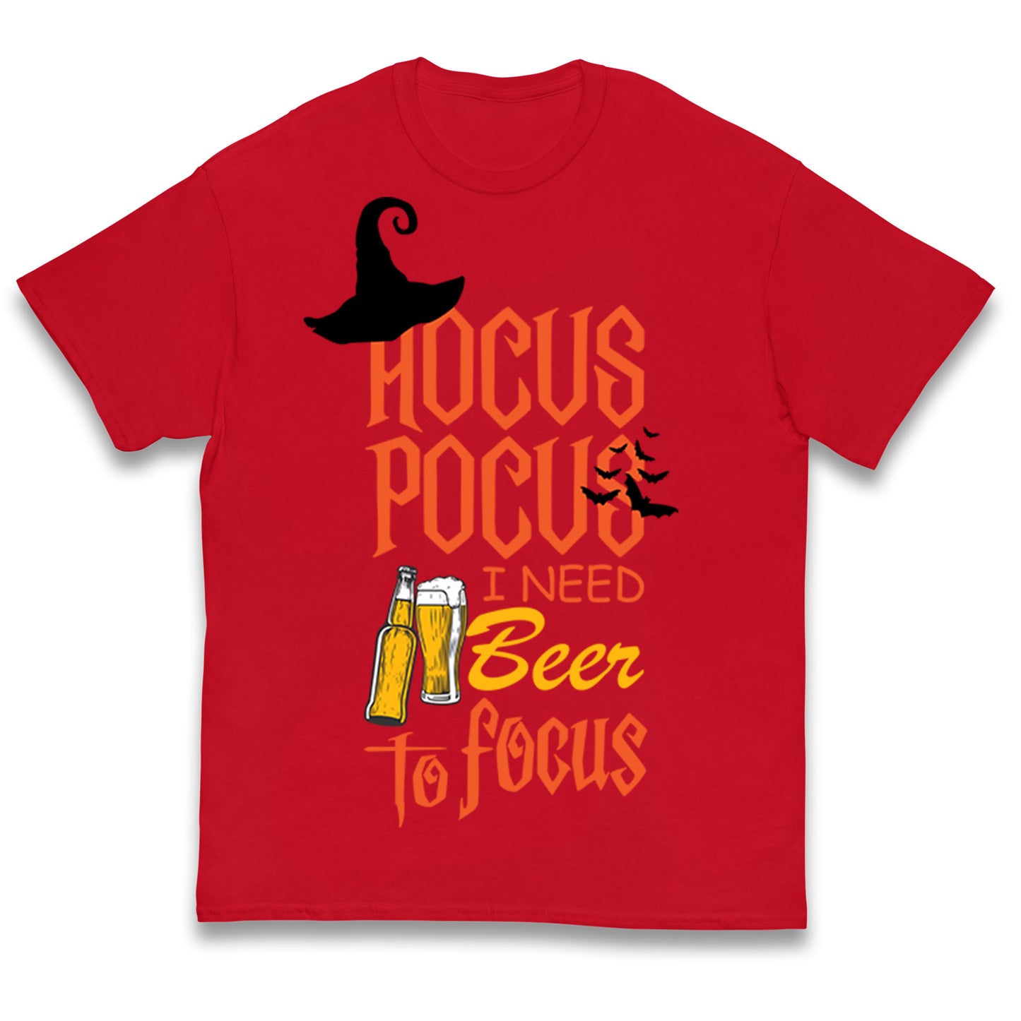 Hocus Pocus I Need Beer To Focus Halloween T Shirt
