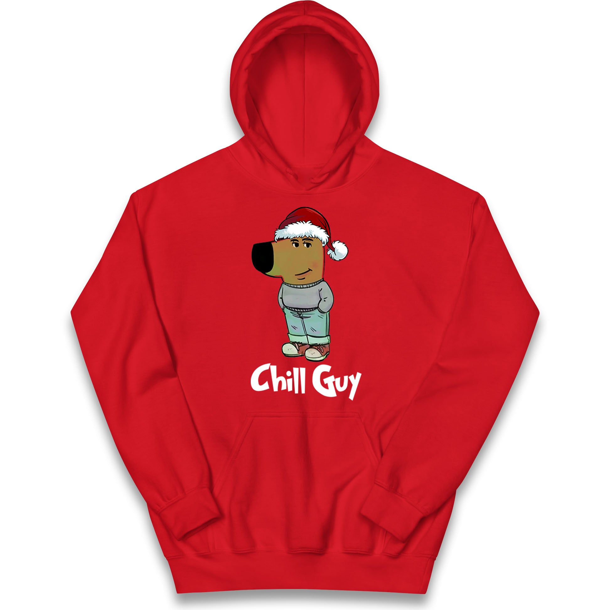 chill guy christmas hoodie