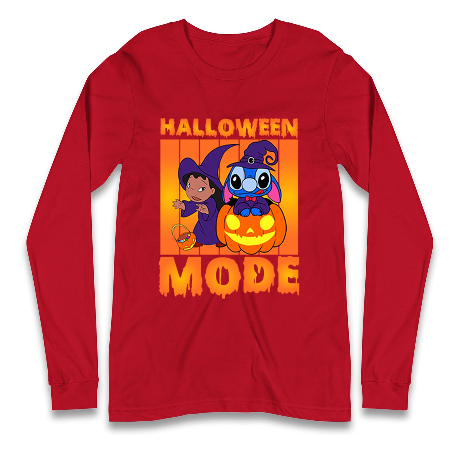 Lilo And Stitch Halloween Mode Long Sleeve T Shirt