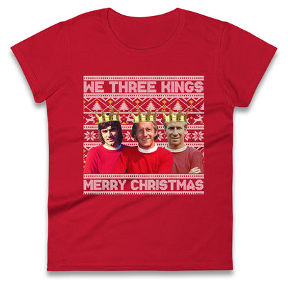 denis law bobby charlton george best christmas womens t shirt