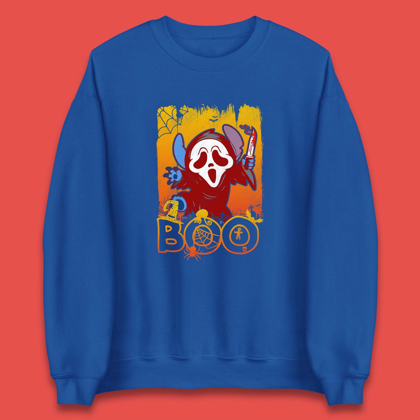 Stitch Scream Ghostface Disney Halloween Horror Movie  Disney Lilo & Stitch Unisex Sweatshirt