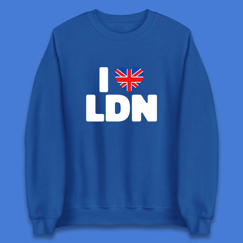 I Love LDN UK United Kingdom British England I Love London Unisex Sweatshirt