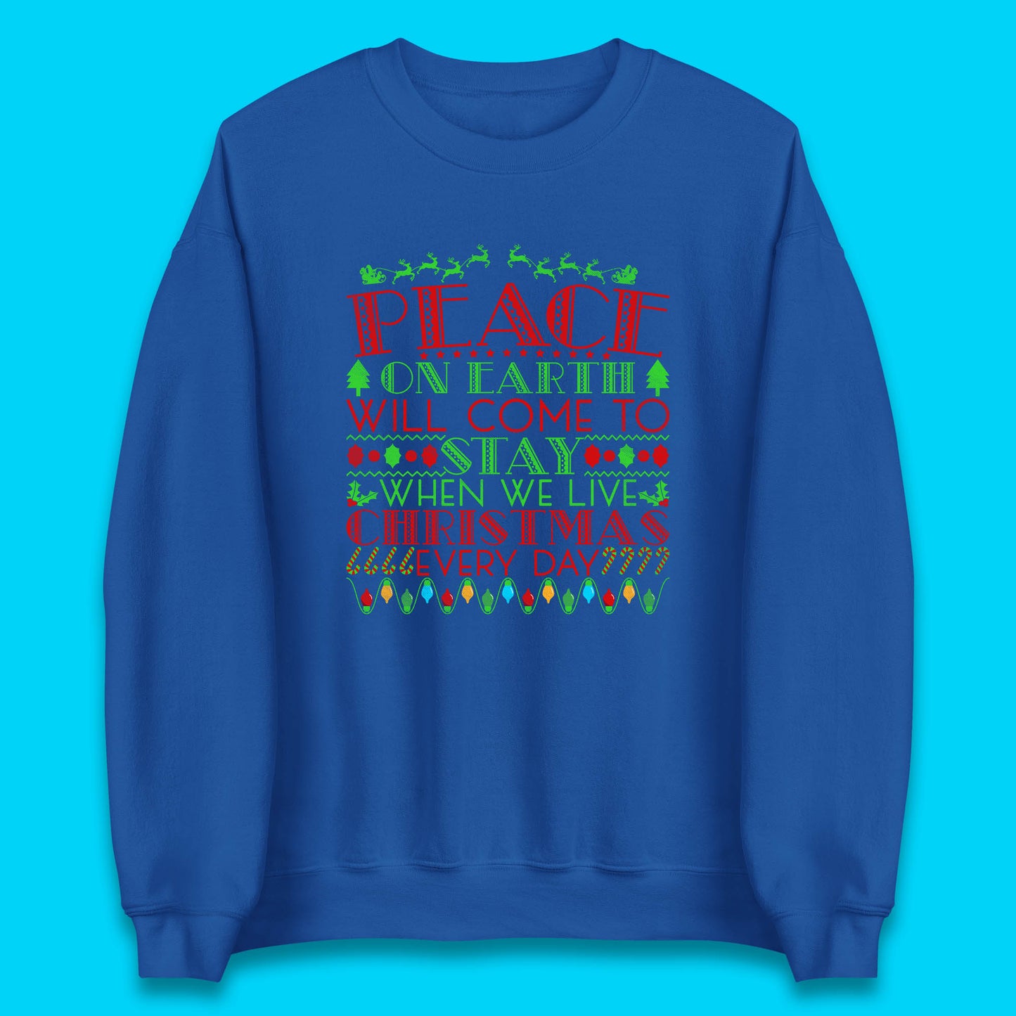 peace on earth christmas quote sweatshirt