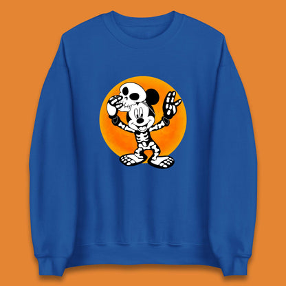 Disney Halloween Mickey Mouse Skelton Costume Disney World Horror Scary Disneyland Trip Unisex Sweatshirt