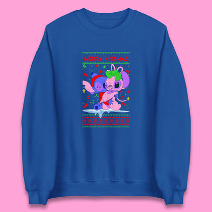 merry kissmas disney stitch and angel sweatshirt