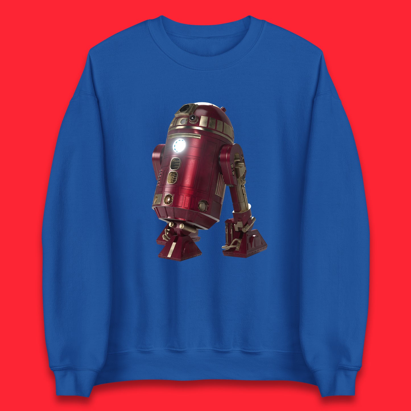 The Iron Man Spoof R2-D2 The Clone Wars Galaxy's Edge Trip R2D2 Ready To Rock Star Wars 46th Anniversary Unisex Sweatshirt