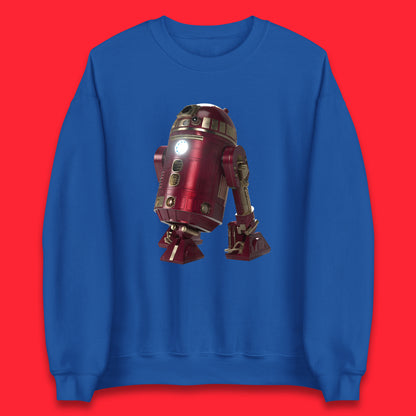 The Iron Man Spoof R2-D2 The Clone Wars Galaxy's Edge Trip R2D2 Ready To Rock Star Wars 46th Anniversary Unisex Sweatshirt