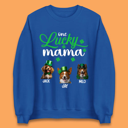 Personalised One Lucky Dog Mama Unisex Sweatshirt