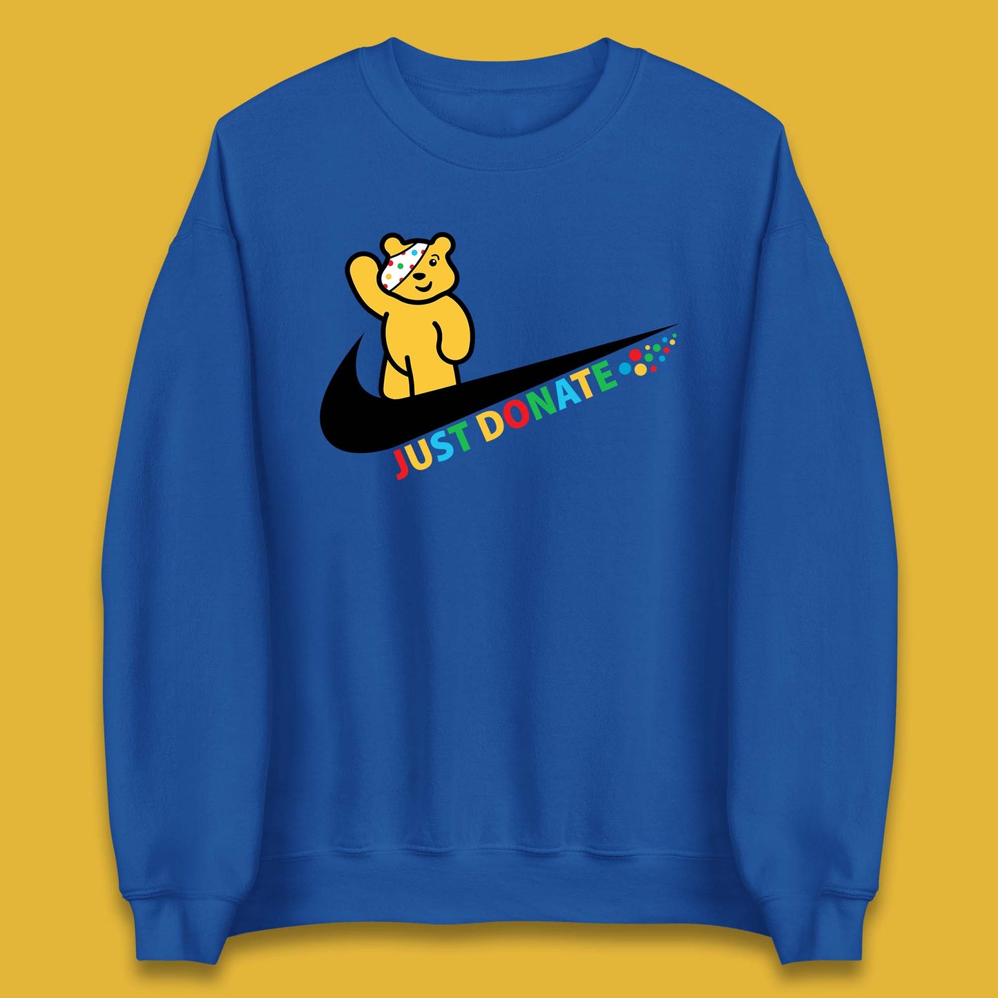 Just Donate Spotty Pudsey Bear Children In Need Fundraising Pudsey Bear Unisex Sweatshirt