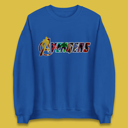 Marvel Avengers Super Heroes Movie Characters Spider Man, Hulk, Iron Man, Thor, Captain America Avengers Group Unisex Sweatshirt