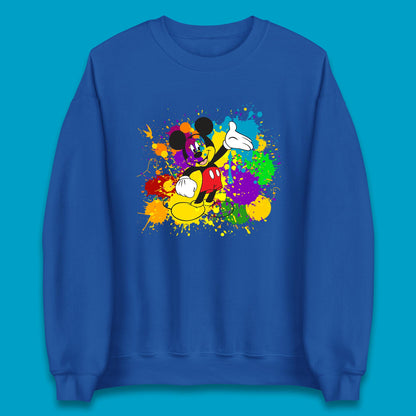 Abstract Paint Splashing On Disney Mickey Mouse Disneyland Trip Unisex Sweatshirt