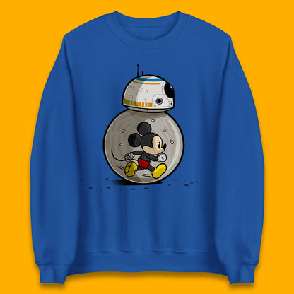 Disney Mickey Mouse BB-8 Funny Star Wars BB8 Running Mickey Disney Trip Star Wars 46th Anniversary Unisex Sweatshirt