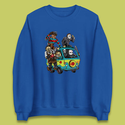 Halloween Scooby Doo Friends Van Horror Movie Villians Characters Mystery Machine Unisex Sweatshirt