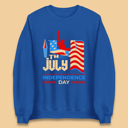 Statue Of Liberty 4th July USA Independence Day Celebration Fireworks Unisex Sweatshirt