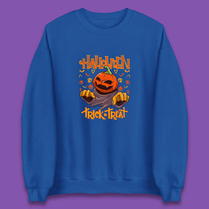 Halloween Trick Or Treat Pumpkin Character Halloween Scary Evil Pumpkin Unisex Sweatshirt